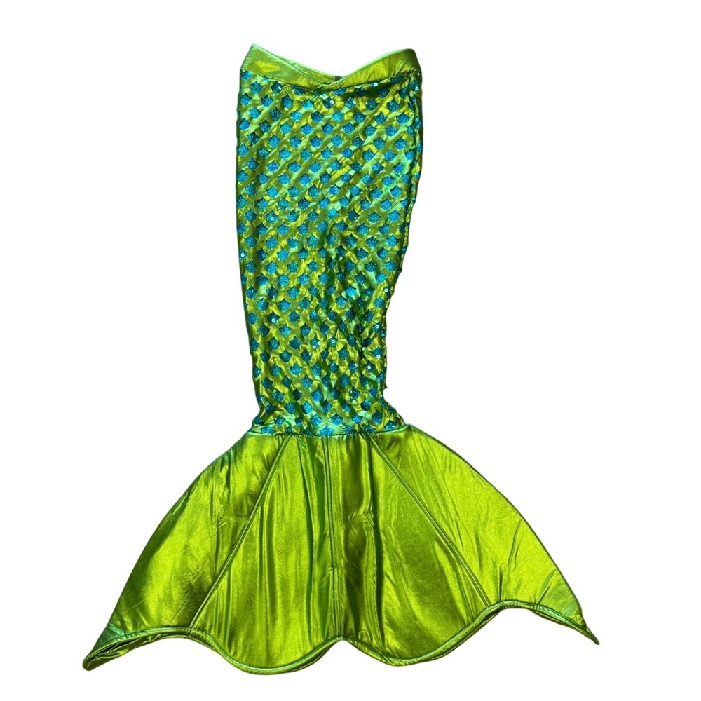Roma L Metallic Sequin Green Blue Mermaid Tail Skirt Scale Womens Costume Large